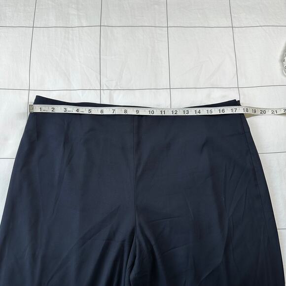 Vince Pants Womens 12 Blue Deconstructed Wide Leg Trouser Side Zip Classic Work - Picture 8 of 13